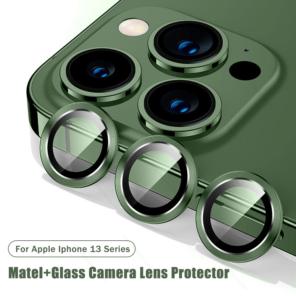 3D Curved Tempered Glass Metal Ring Camera Protector Cover For iphone 13 Pro Max ProMax Mini Iphone13 Rear Lens Film Protect Cap