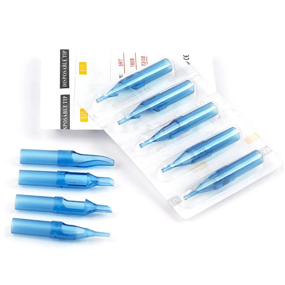 New 100Pcs Multi-size Sterile Disposable Tattoo Tips RT/DT/FT/OF Plastic Tattoo Needle Tip Kit Gun Nozzle Tube Accessorie
