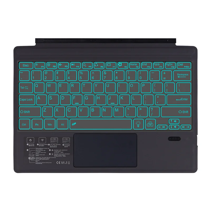 Teclado Retroiluminado com Touchpad para Microsoft Surface Pro Russo Espanhol Portugal Italiano Coreano - Imagem 2