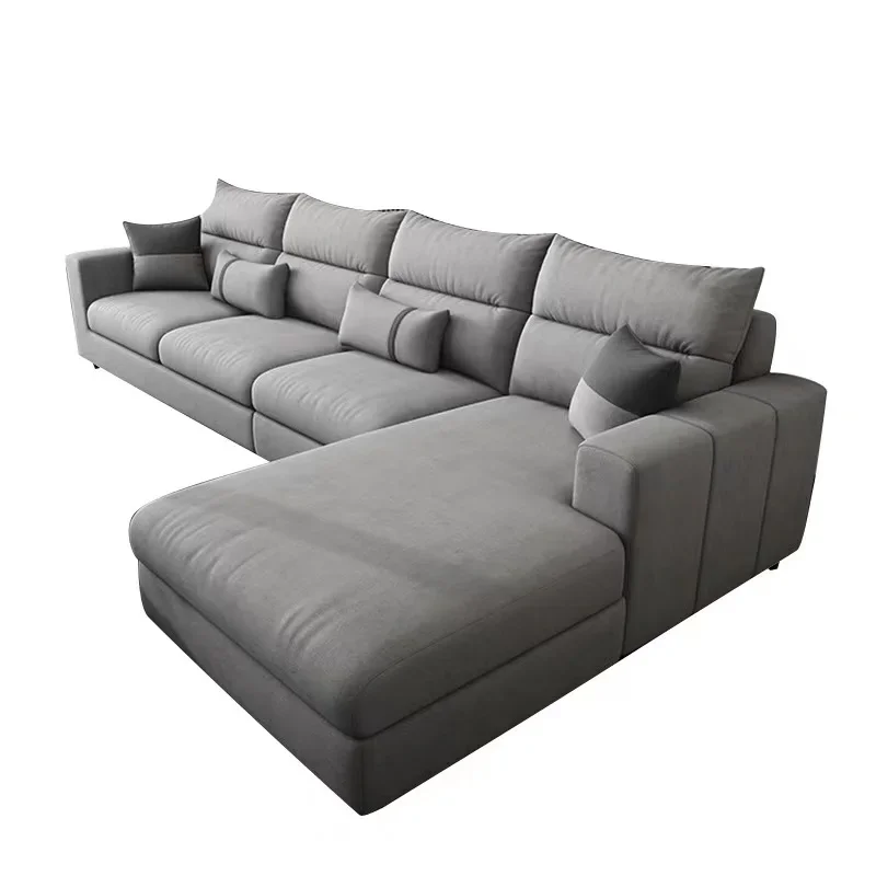 

Modern Minimalist Technology Fabric Sofa Living Room Size Apartment Luxury Nordic Three-person Suit Online Ce Hot Sale