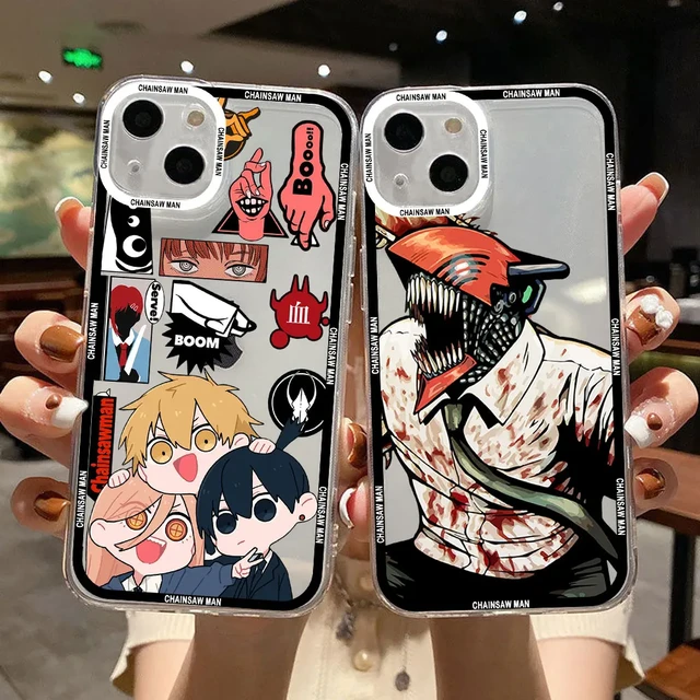 Cartoon Anime Chainsaw Man Phone Case for iPhone 15 14 13 11 12 Pro Max  Mini 7 8 Plus SE XS X XR Couple Cover For iPhone 11 Case