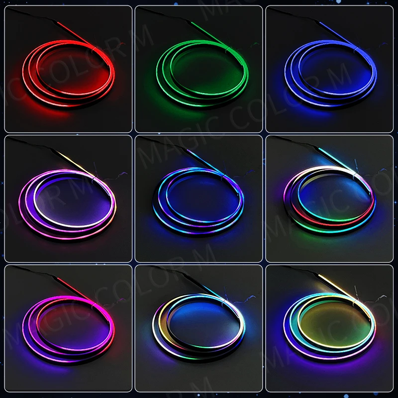 Vgetting Universal Car Ambient Lights LED Interior RGB Symphony Atmosphere Lamp USB APP Control Remote for Tesla Model 3 Y S X — view 3