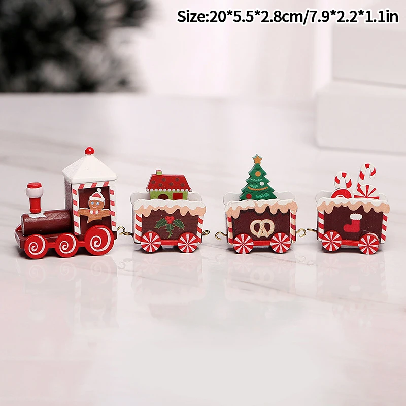 Christmas Decoration Cute Wooden Train Cake Decoration Baking Topper Small Train Ornaments Christmas Dessert Cake Party Ornament - Image 6