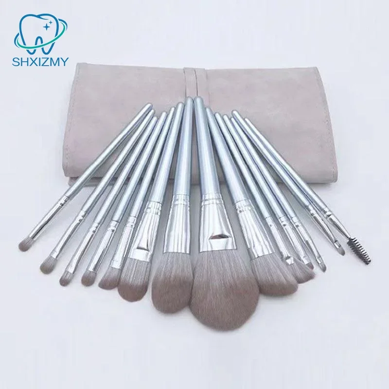 Set di pennelli per trucco ultra morbidi da 14 pezzi Pennello per ombretto in polvere sciolta per viso intero con setole morbide Pennello cosmetico professionale - immagine 4