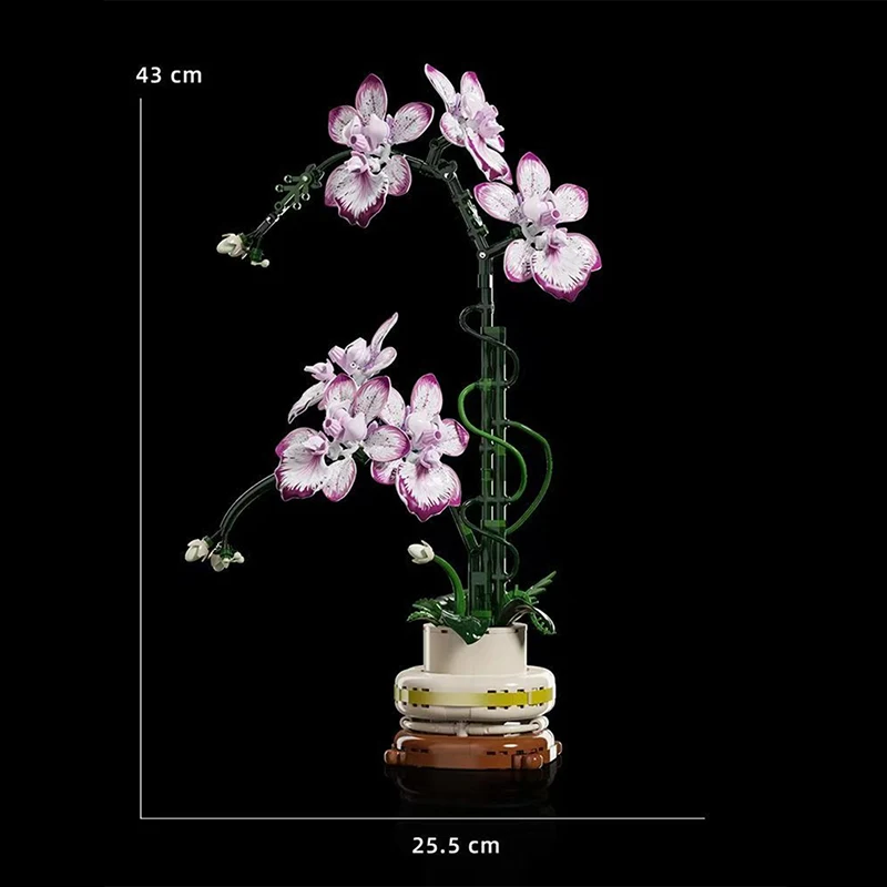 Bouquet Orchid Blossom Building Blocks DIY Flowers Toy for Kid Adult DIY Assembly Toy Realistic Flower Display House Decor
