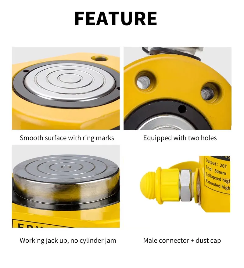 Portable Ultra-Thin Hydraulic Lifting Jack 5T/10T Manual Hydraulic Cylinder Stro