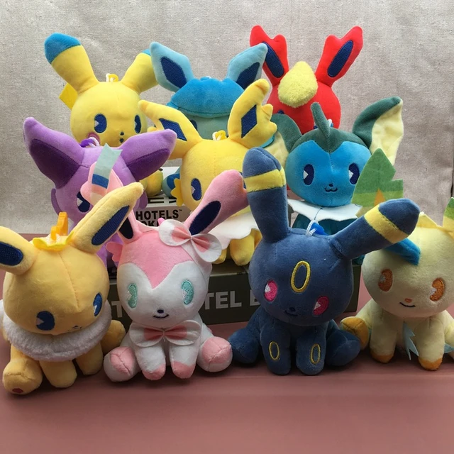 10 Pçs/lote Mimikyu Coleção Eevee Pelúcia Pokemon Sylveon Vaporeon Flareon  Leafeon Umbreon Espeon Eevee Evolução Brinquedos - AliExpress