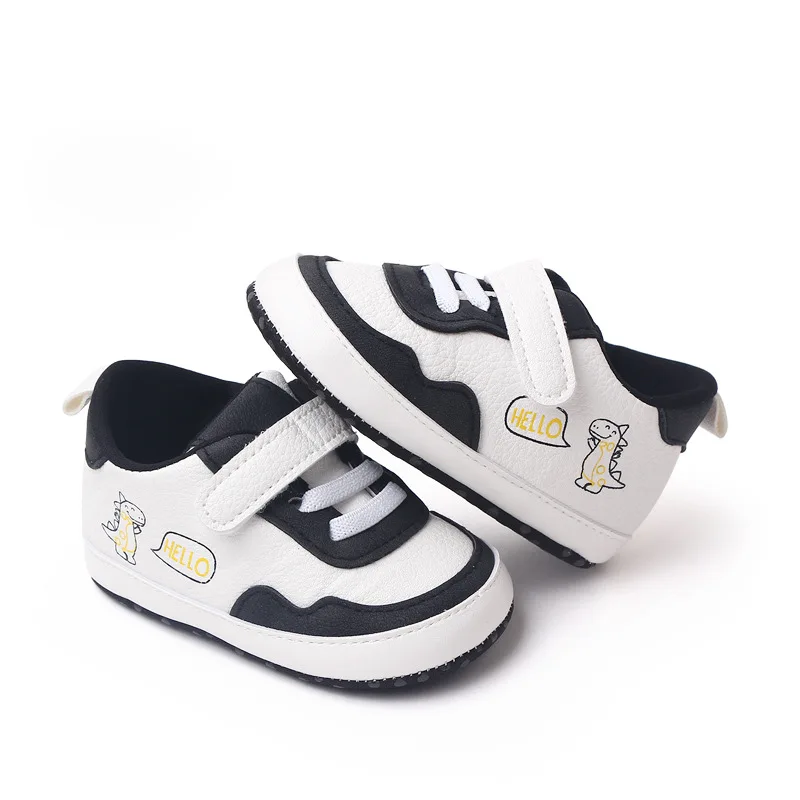 Brand Infant Crib Shoes for Baby Items Boy Cartoon Dinosaurs Sneakers Newborn Stuff Toddler Soft Sole Trainers Christening Gifts