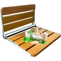 Folding Shower Seat Wall Mounted Foldable Shower Bench,Home Care Teak Shower Seat The Anti Pinch Design Makes Folding Safer 1