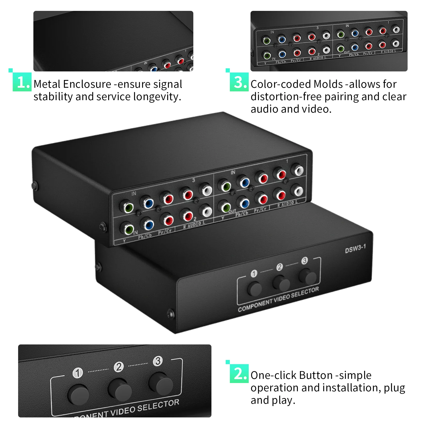 RGB Ʈ ġ ñ 5 RCA 3  ypbpr ̺, Ʈ ġ, AV ó, PS2 Wii xbox DVD ÷̾ tv