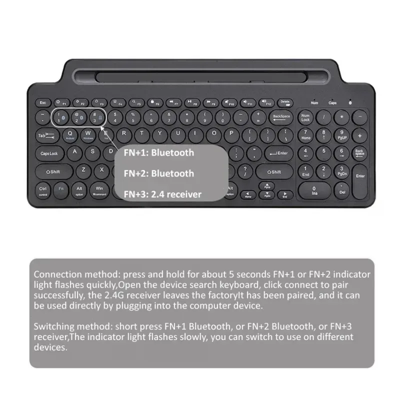Bluetooth Keyboard 2.4G Wireless Keyboard with Touchpad Card Slot Keyboard For Laptop Tablet Android IOS Ipad Gaming Keyboard