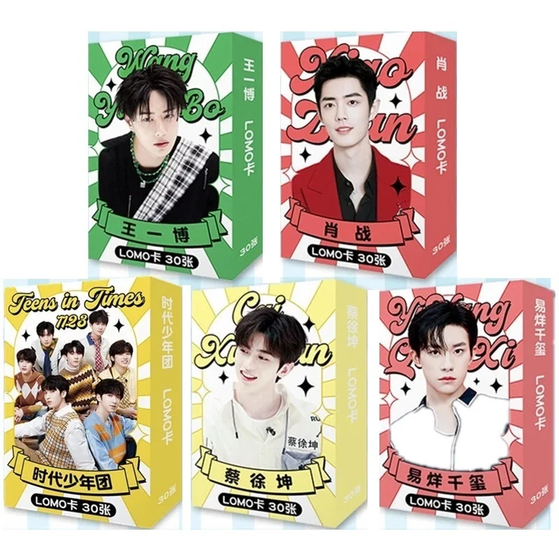 30 Sheets/Set Xiao Zhan, Wang Yibo, Cai Xukun, Jackson Yee, TNT Star LOMO Card Mini Postcard DIY Message Card Gift