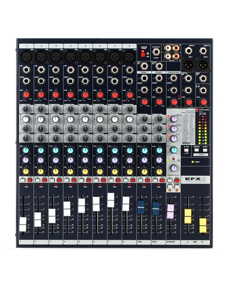 8 Channel Audio Mixer Audio Interface Built-in 24-bit Lexicon Effects for Stage EFX8
