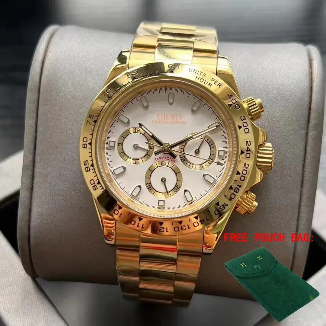 

Luxury Men's Automatic Mechanical Watch 904L Stainless Steel Yellow Gold White Green Silver Panda Wristwatch