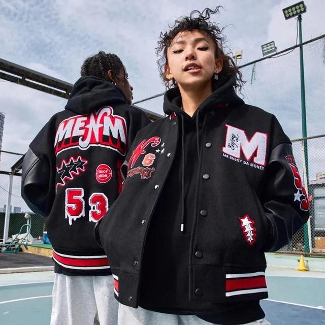 Oversized Varsity Jacket Mens  Harajuku Jacket Men Oversize - Men