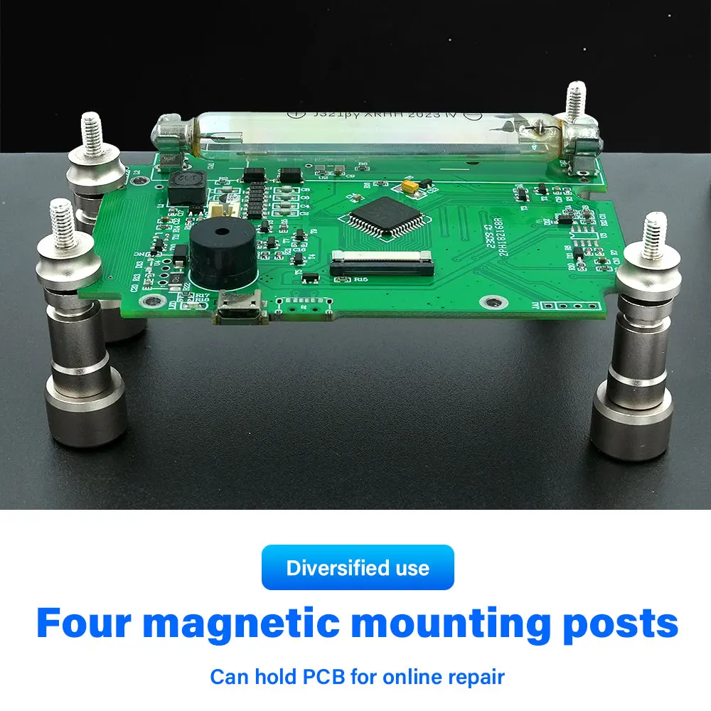 자석식 보조 손 도구 납땜 스테이션, 3배율 LED 돋보기 및 전자 수리 및 용접용 유연한 PCB 홀더 도구 포함