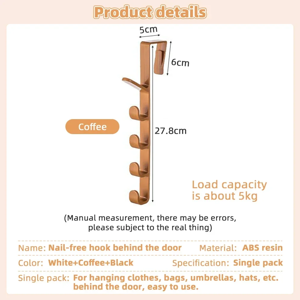 1/2/3Pcs Door Hanger Clothes Hanging Rack Over The Door Plastic Home Storage Organization Hooks Purse Holder for Bags Rails