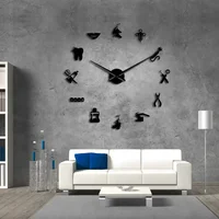Dentist Tools Frameless 3D Wall Clock Dental Practitioners Clinic Stomatological Hospital Orthodontics Room Art Decor Clock 1