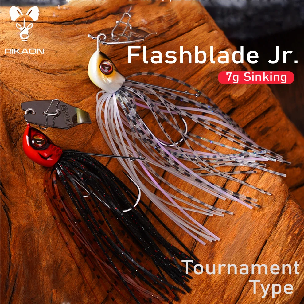 RIKAON Flash Blade Chatter Bait Ultra Fast Vibrat JIG 7g/10g mit 2 Stück Titanlegierungsdraht für Bass Barsch Hecht – Detail 1
