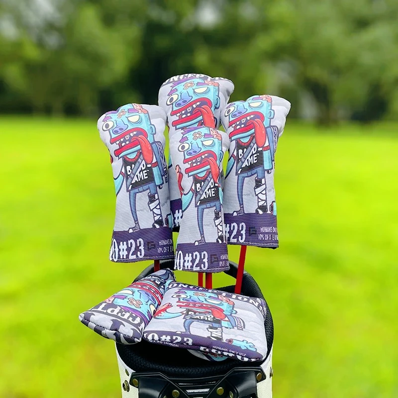 Golf Headcover Set for Driver, 3 Wood, 5 Wood & Mallet Putter