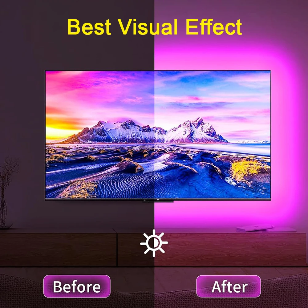 RGB Led TV Lights Led for TV RGB LED Strip Lights Tape Flexible Ribbon for TV Backlight Room Gaming Party Decoration 2