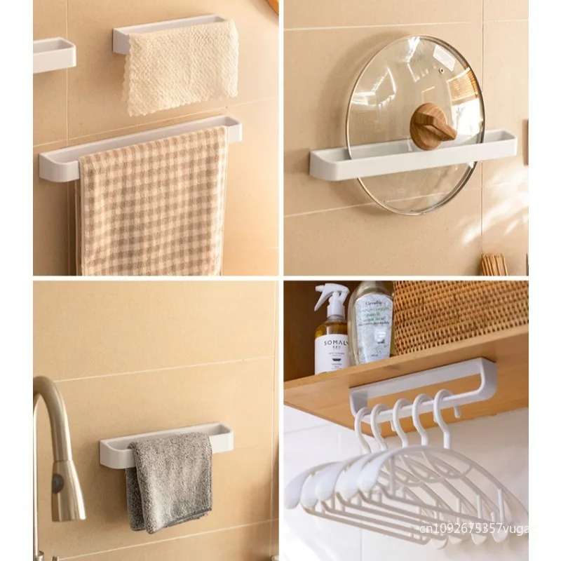 Wall Mount Slipper Holder No Punching Towel Storage Rack for Bathroom Toilet Multifunctional Kitchen Drain Rack. 3