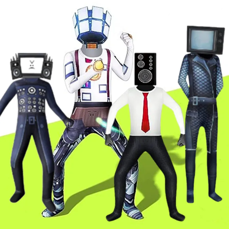 Skibidi Toilette Tute Fotocamera Uomo/Skibidi Toilette/Camara Toilette/Brick Speakerman Figurine Gioco Horror Costume Di Halloween