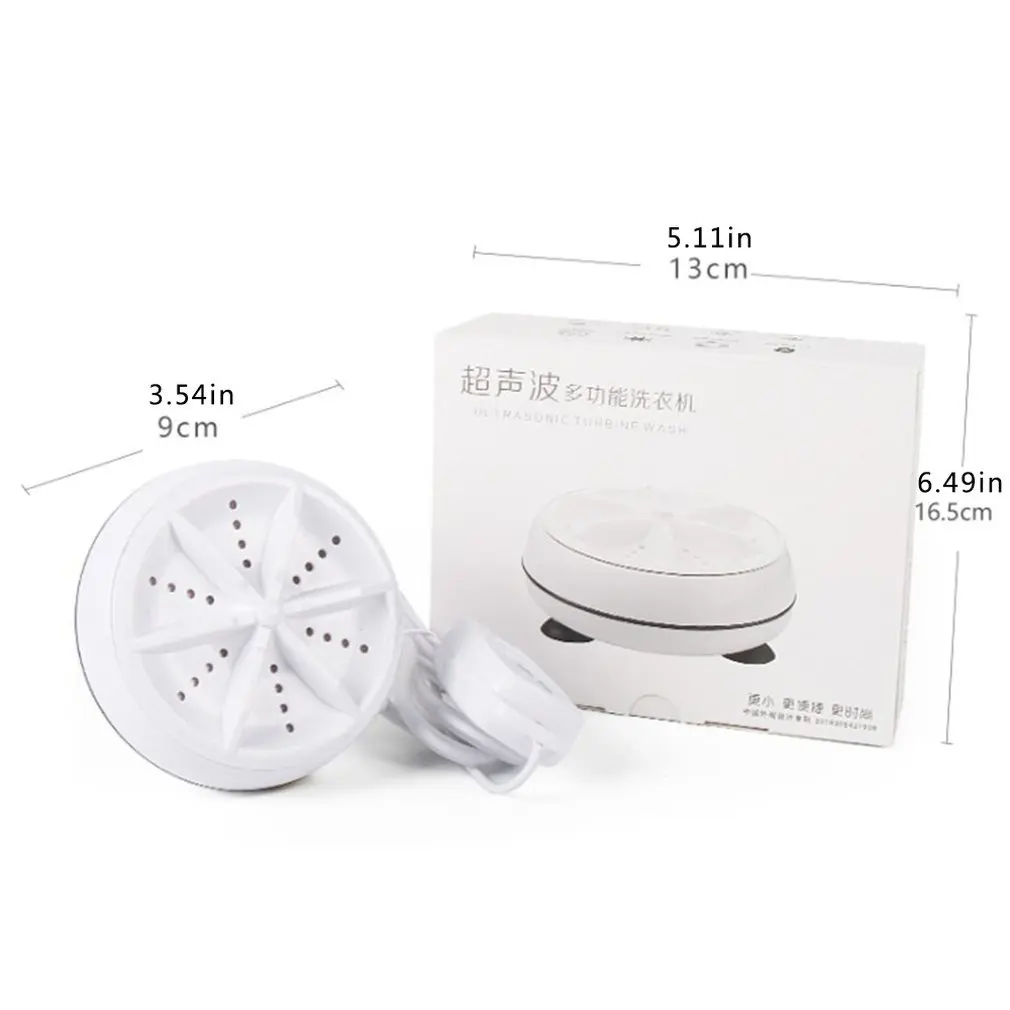 Mini Ultrasonic Washing Machine Portable Turbo Personal Rotating Washer Travel Removes Dirt Washer Clothes Cleaning Machine