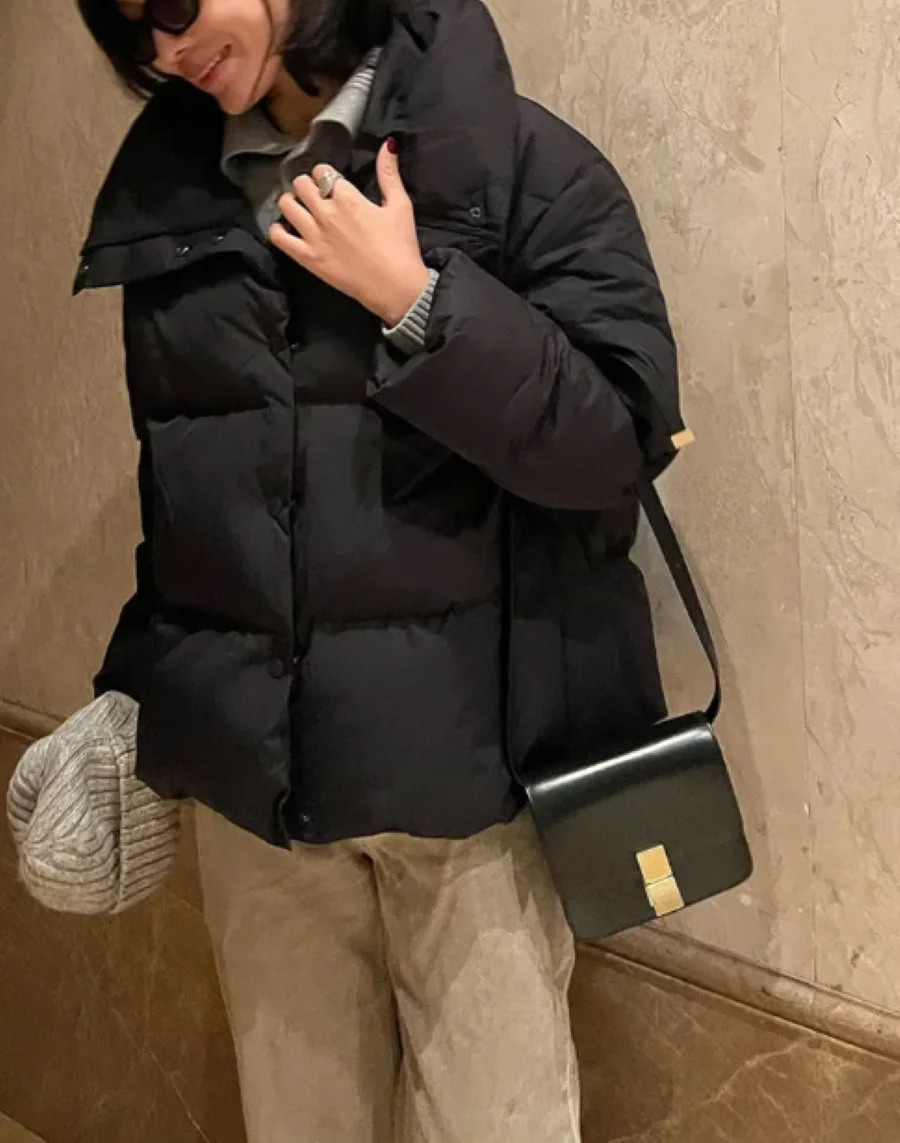 

Women Down Jacket Thickened Single Breasted Long Sleeve Warm Winter 2023 Coat