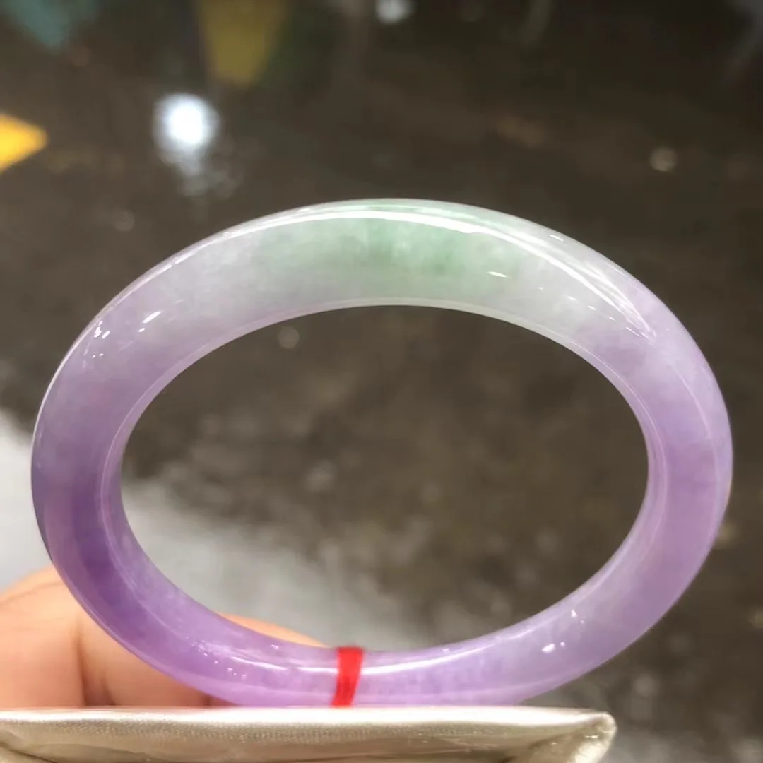 인증서 천연 버마 옥 팔찌 보라색 Jadeite 팔찌 여성 치유 보석 진짜 미얀마 에메랄드 학년 Jades Bangles ...