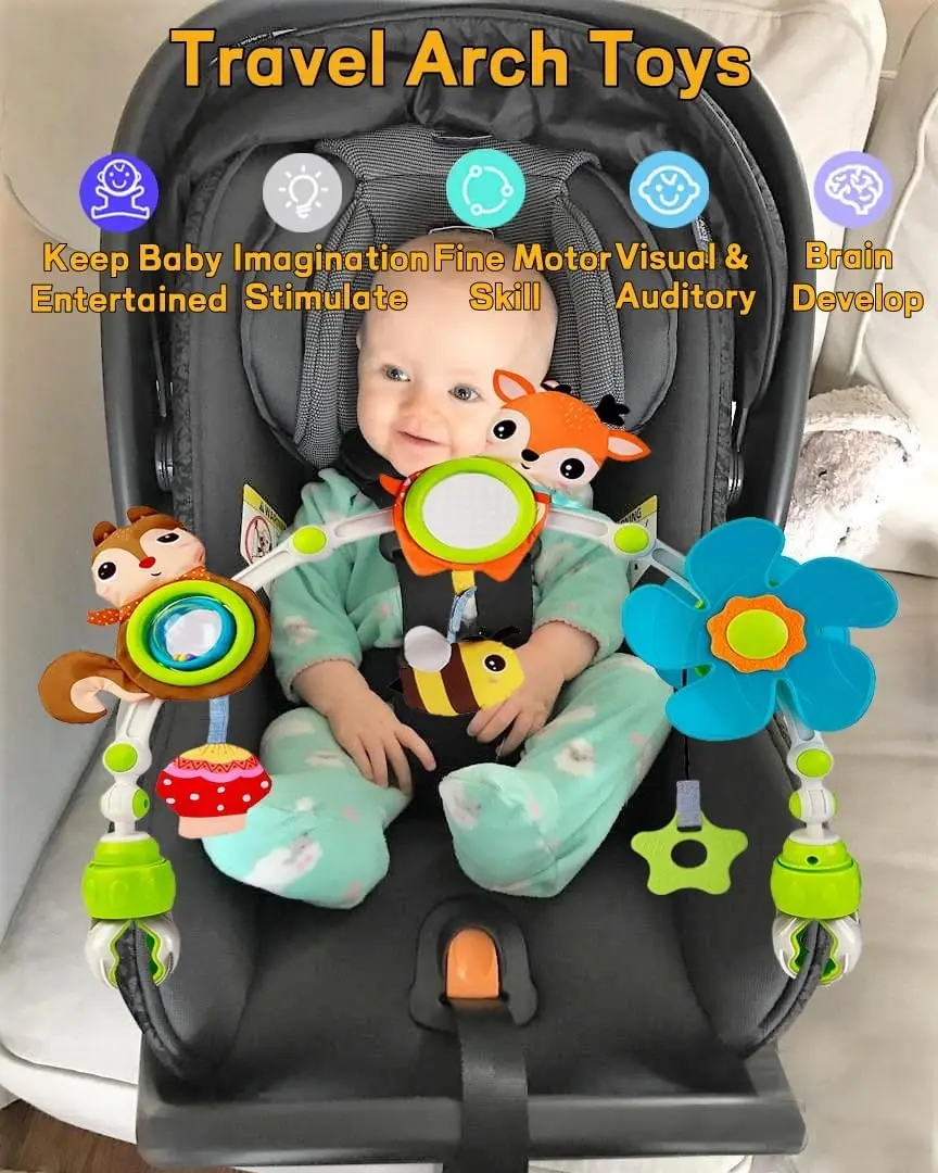 Baby Stroller Arch Mobile Adjustable Musical Cirb Mobile Toys  Versatile Activity Toy Bar for Baby Bouncer Infant Car Seat Toys - 3