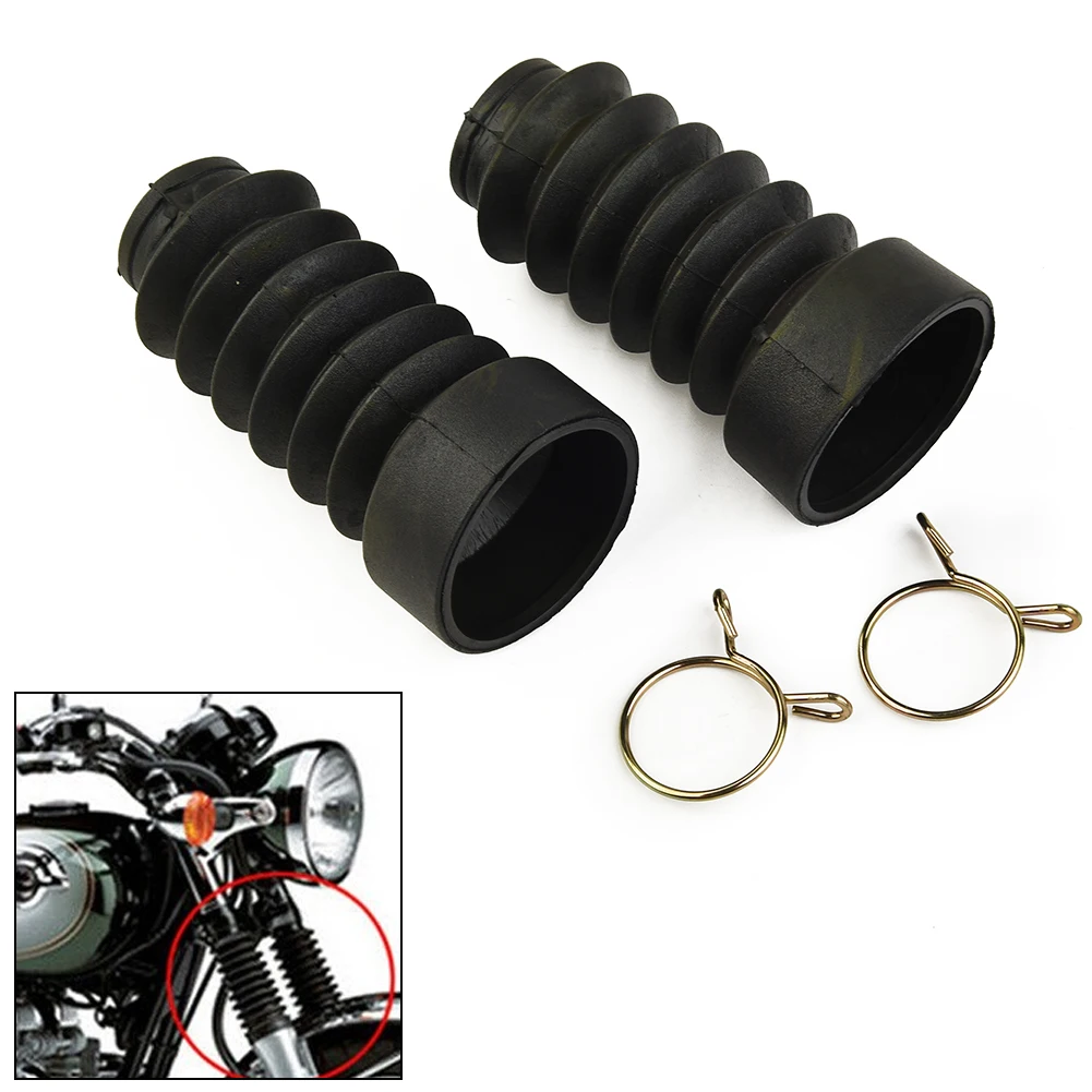 

1 Pair Motorcycle Rubber Front Fork Gaiters Dust Cover Gaitors Boots For Honda Dio 18/27/28/34/35/56 Black Durable Accessories