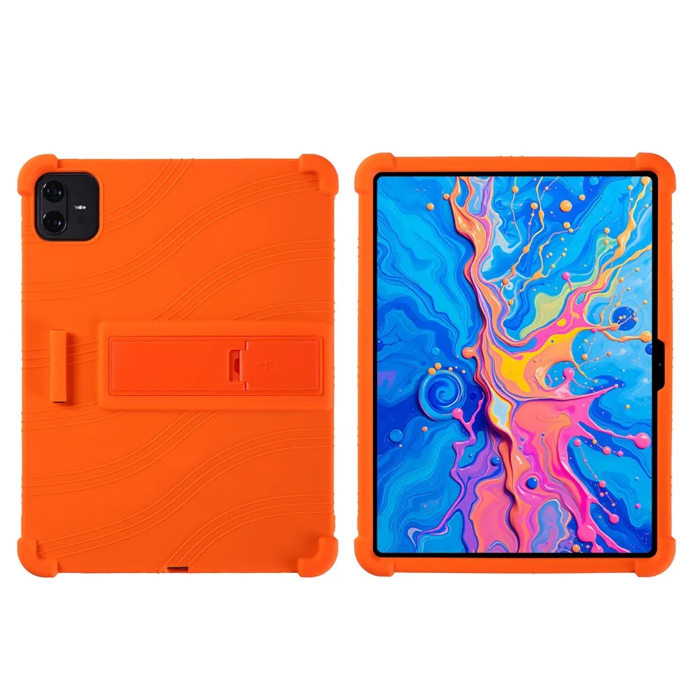 Enhanced Portable Soft Silicon Tablet Case with Rear Kickstand, Shockproof Design, 12.7