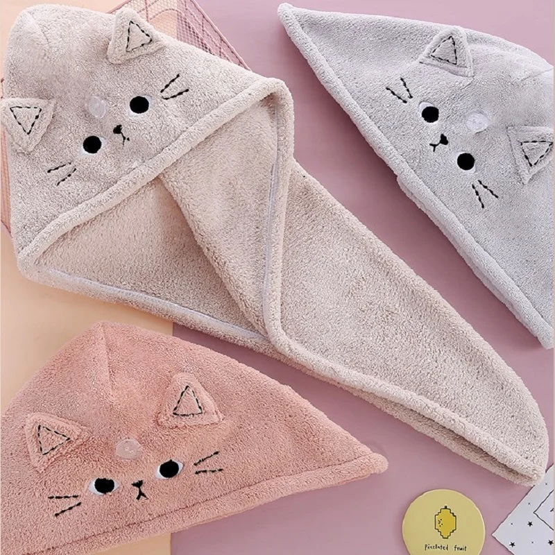 Plush Microfiber Quick-Dry Hair Towel and Shower Cap