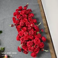 Artificial Flowers Runners for Outdoor Wedding Dinning Table Centerpieces Fake Flower Rows Home Decor - Road Lead Party Decor 5