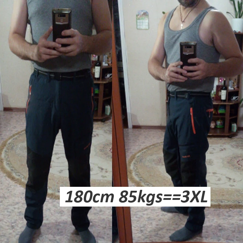 Men Oversized Plus size Winter Softshell Fleece Outdoor Pants Trekking Fish Camp Climb Hiking Ski Warm Travel Trousers Free ship