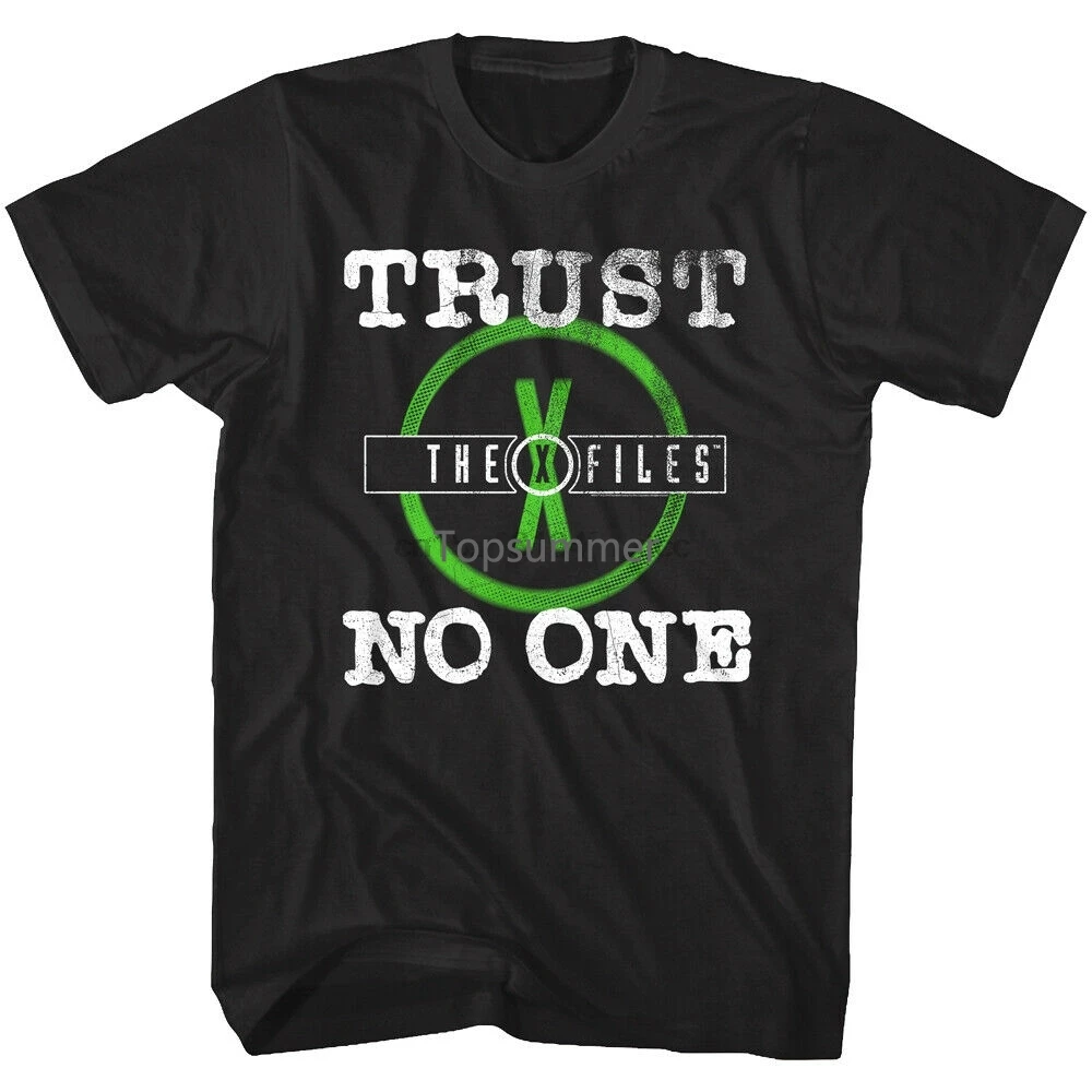 

The X Files Trust No One Tv Logo Mens T Shirt Paranormal Fbi Special Agents Printing Tee Shirt
