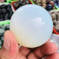 50mm White Opal Ball Energy Stone Healing Sphere Decor Natural Quartz Crystals 2