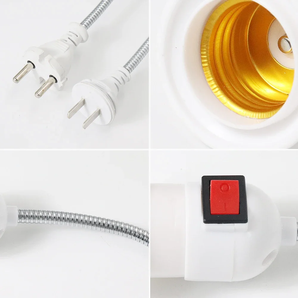 1PC E27 Flexible Extension Converter LED Light Lamp Bulb Extend Adapter Socket Wall Socket Lamp Base Holder Screw EU Plug lamp holder lamp bulb holder socket converter lamp base lamp socket adapter lamp socket extender