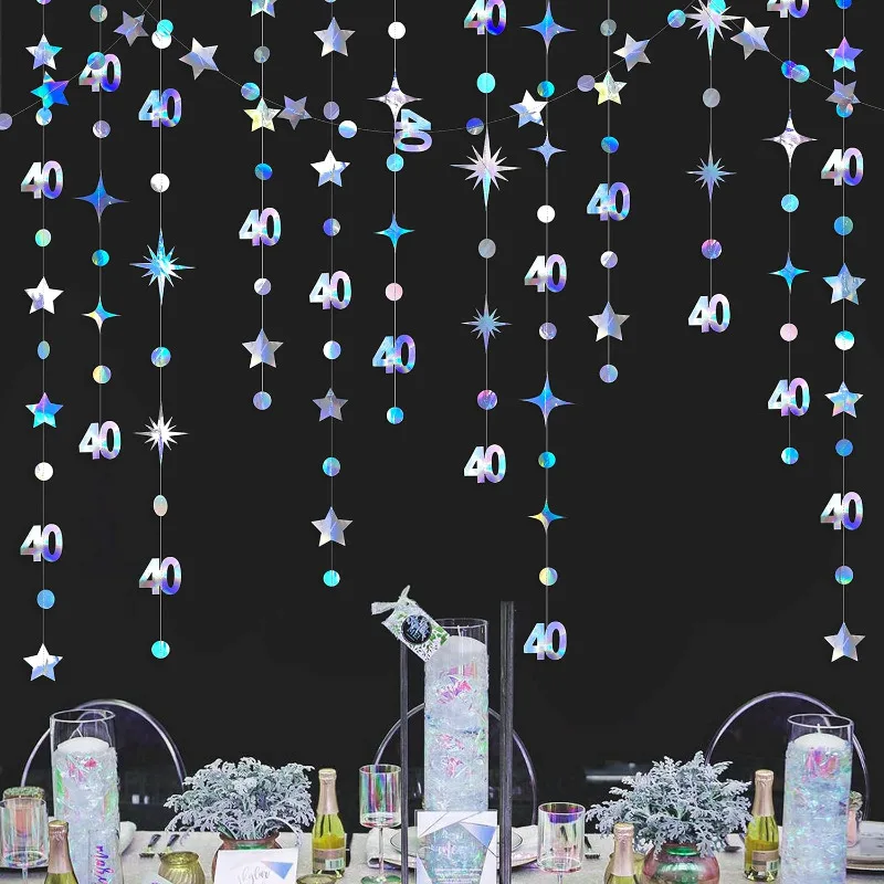 Iridescent 40th Birthday Celebration Garland