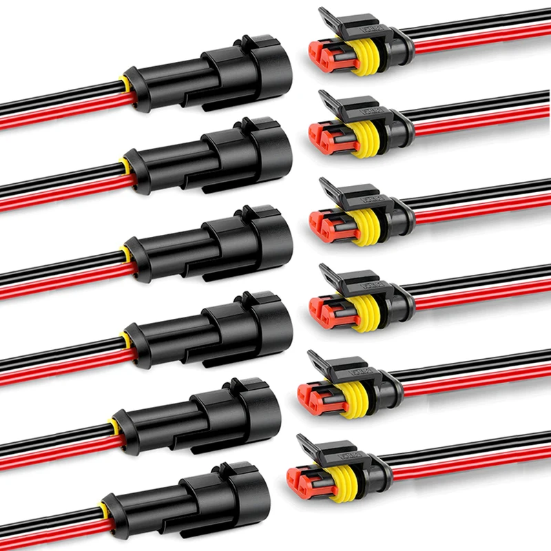 Kit 10 Connettori Elettrici Impermeabili 2 Pin | Per Auto, Moto, Barche | IP65 Con Cavo 8cm - Foto 9