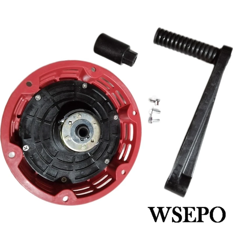 Brush Cutter Starter Hand Rotate (Pull-Free) Starter Kit Fits 168F 170F GX160 GX200 Or Similar Universal Model 6.5HP 7HP 212CC OHV Small Gasoline