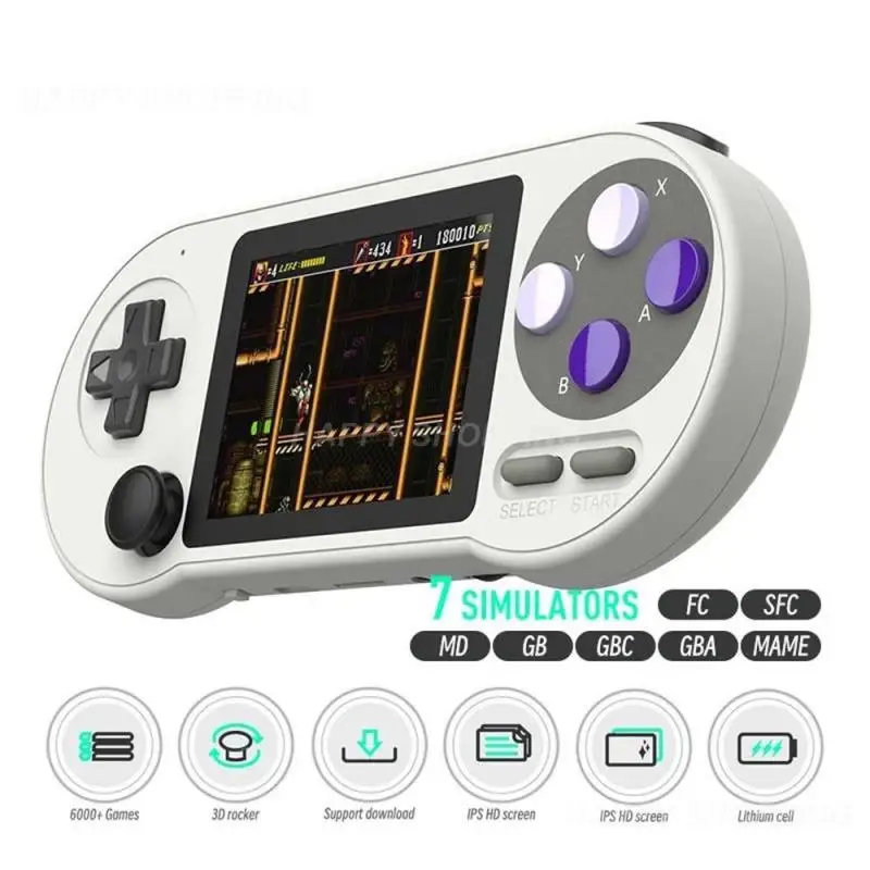 

FROG SF2000 3 inch Handheld Game Console Player Mini Portable Game Console Built-in 6000 Games Retro Game Support AV Output