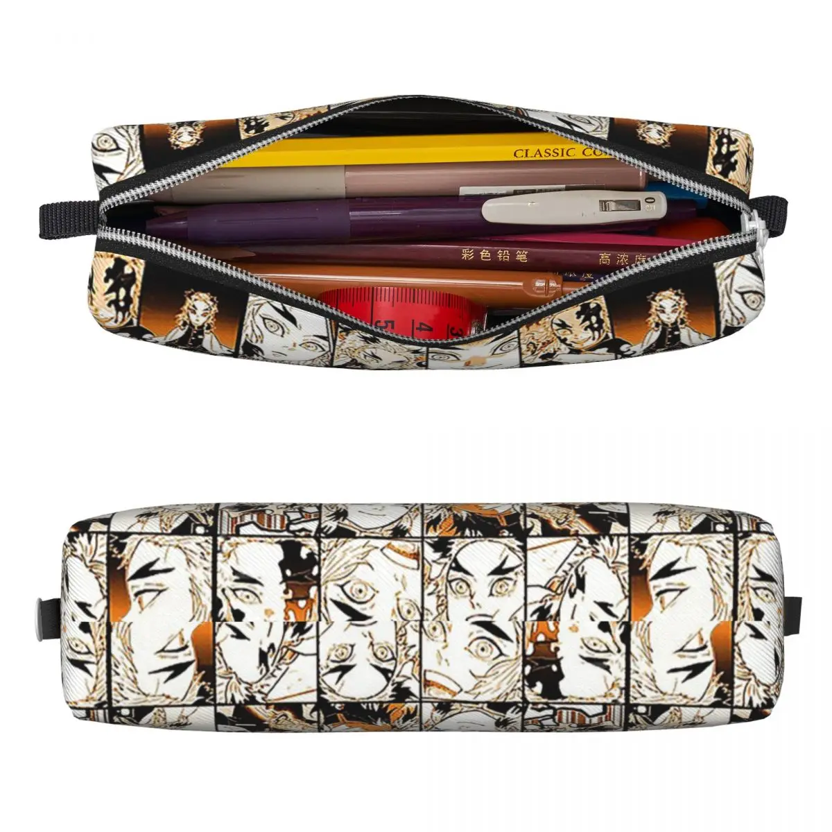 Rengoku Kyoujurou Demon Slayers Pencil Case Anime Comic Pen Bags Student Large Storage School Supplies Gift Pencilcases