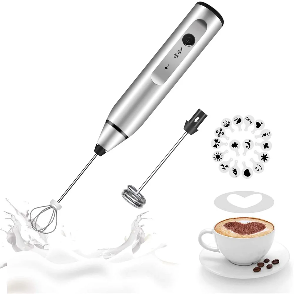 Electric Foamer Mixer Whisk Beater Stirrer 3-Speeds Coffee Milk Drink  Frother USB Rechargeable Handheld Food Blender Whisk - AliExpress