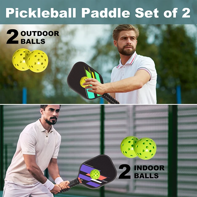 GITOE USAPA Approved Carbon Fiber Pickleball Paddle Set - Lightweight Graphite Paddles With Massive Sweet Spot