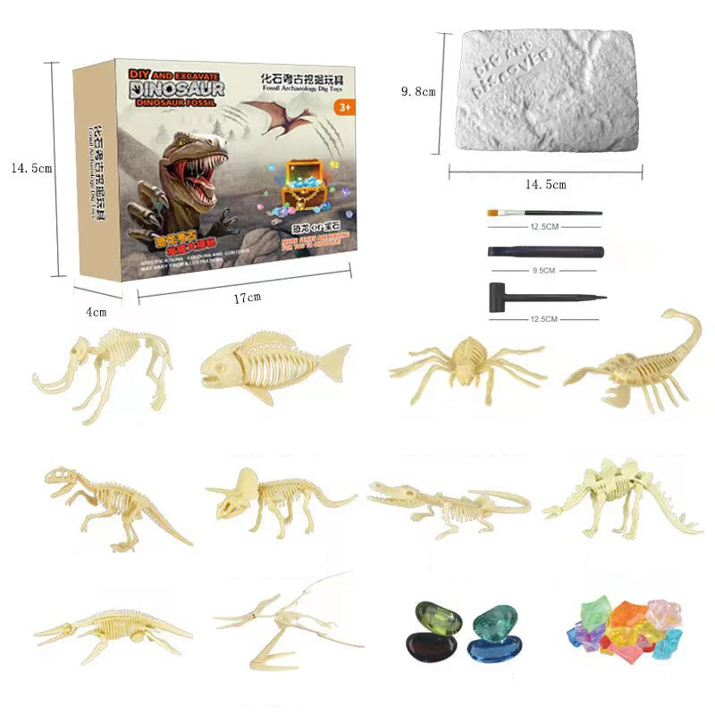 Children's Jurassic Dinosaur Fossil Archaeological Excavation Toy Tyrannosaurus Triceratops Model Boy Digging Treasure Gift 5