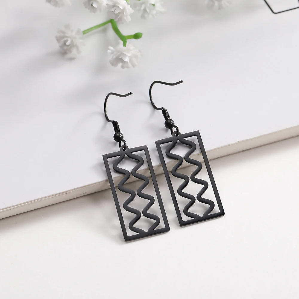Minimalist Geometric Square Bar Drop Dangle Earrings For Women