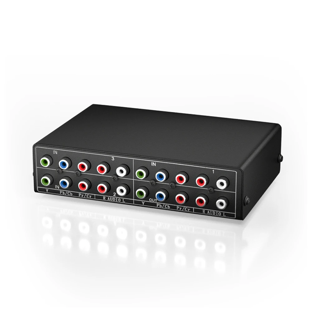 3-Way RGB Component AV Switch Video Audio Selector 3 in 1 Output Ypbpr Component RGB Switcher Box for TV 360 Wii DVD-Elect