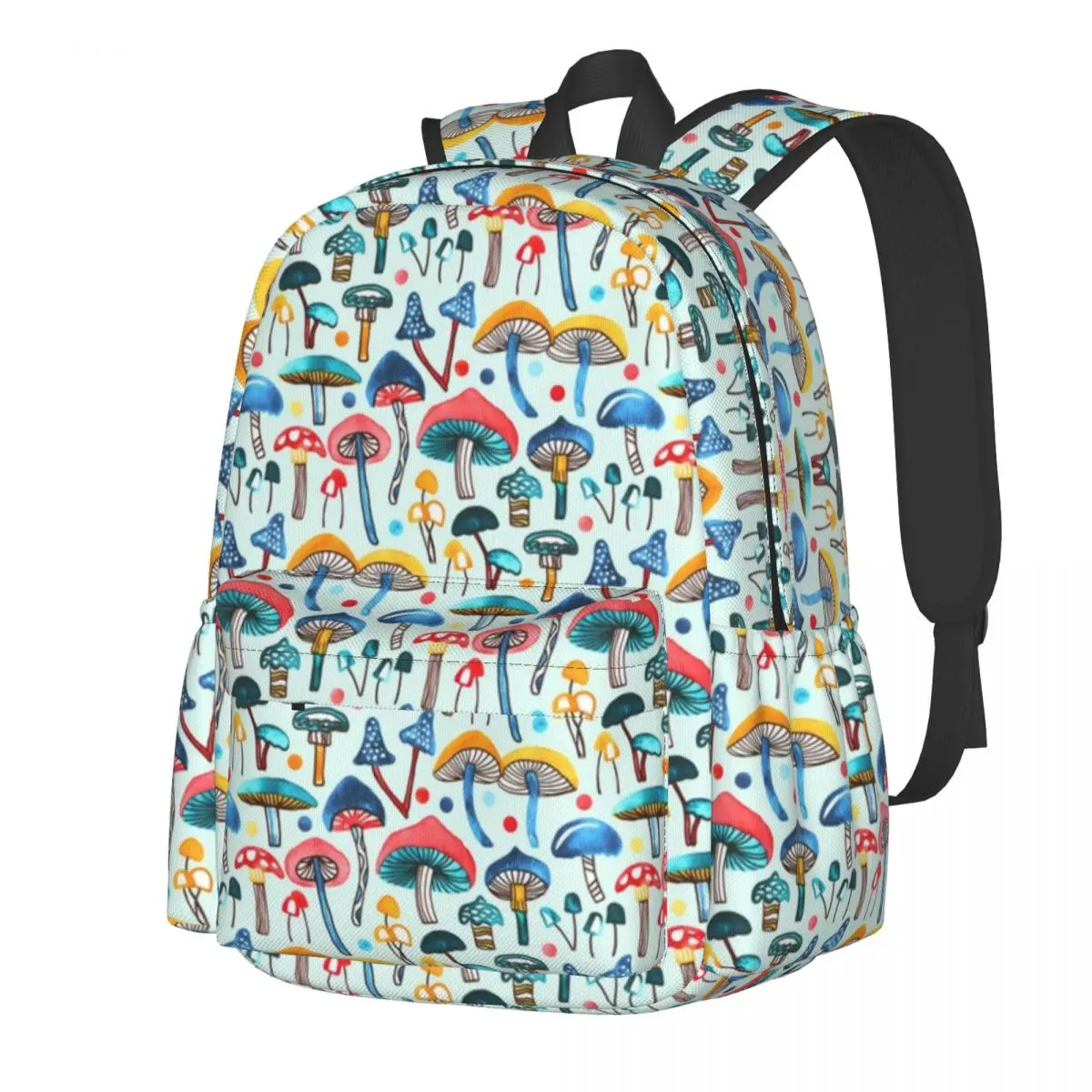 

Рюкзак с радужными грибами, с повторяющимся рисунком, для девочек, из полиэстера, походные рюкзаки, большие эстетические школьные сумки, рюкзак
